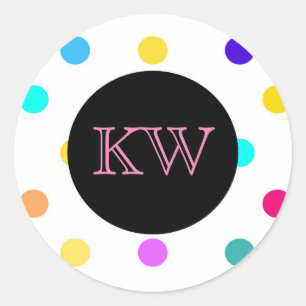 Autocollant pois Rainbow confetti