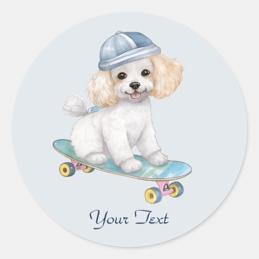 Autocollant Poodle Aquarelle (Devant)