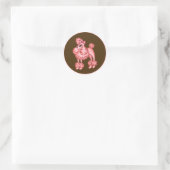 Autocollant Poodle Rose (Sac)