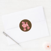 Autocollant Poodle Rose (Enveloppe)