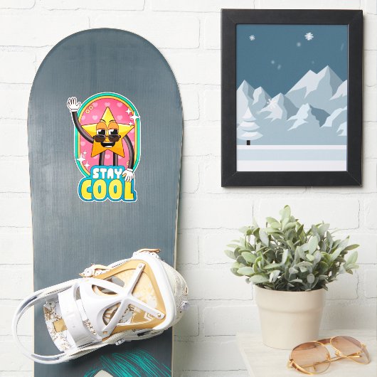 Autocollant Pop Star Rétro Stay Cool (Snowboard)