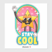 Autocollant Pop Star Rétro Stay Cool (Feuille)
