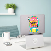 Autocollant Pop Star Rétro Stay Cool (Ordinateur portable sur le bureau)