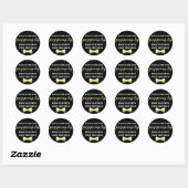 Autocollant Popcorn noir et or avec Cravate Bow (Feuille)
