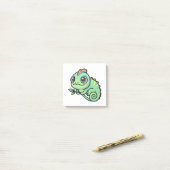 Autocollant Post-it Caméléon Vert Bébé Mignon (Sur un bureau)