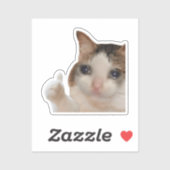Autocollant Pouce en l'air Ok Chat Meme (Feuille)