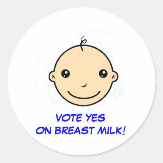 Autocollant pour allaiter (Vote oui sur le lait ma (Devant)