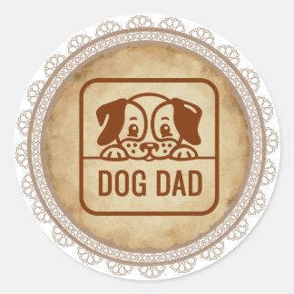 Autocollant pour amateur de chiens vintage | papa