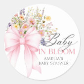 Autocollant pour Baby Shower Baby In Bloom Rose (Devant)