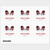 Autocollant pour Baby Shower Bébé Chaussures Rouge (Feuille)