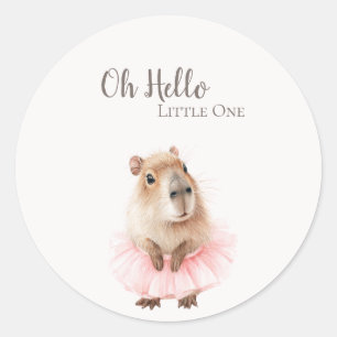 Autocollant pour Baby Shower Capybara