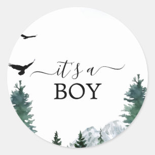 Autocollant pour Baby Shower "C'est un garçon" Roc