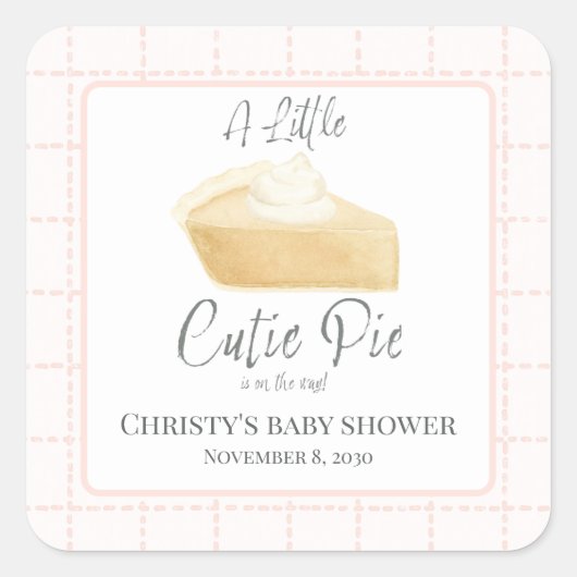 Autocollant pour Baby Shower Cutie Pie (Devant)