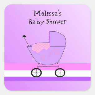Autocollant pour Baby Shower de Bébé Buggy