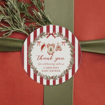 Autocollant pour Baby Shower de Noël Merry Little