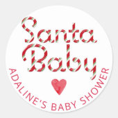 Autocollant pour Baby Shower de Noël Santa Baby (Devant)