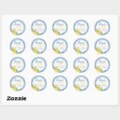 Autocollant pour Baby Shower Élégant Citron Médite (Feuille)