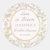 Autocollant pour Baby Shower Floral Fleurs de l'am (Devant)