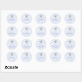 Autocollant pour Baby Shower Hydrangea Bleue (Feuille)