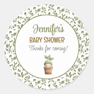 Autocollant pour Baby Shower Little Sprout