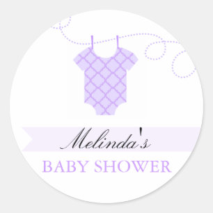 Autocollant pour Baby Shower Moderne avec corde à