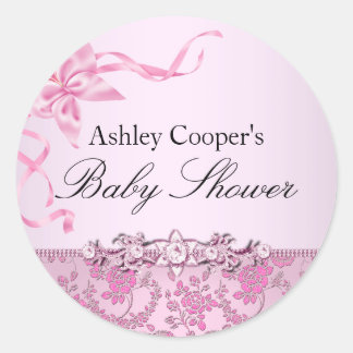 Autocollant pour Baby Shower Rose Rose Assez