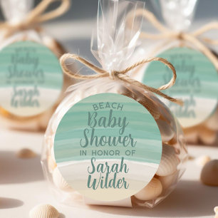 Autocollant pour Baby Shower sur la plage