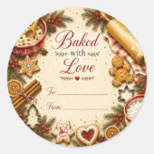 Autocollant pour boîte de biscuits de Noël cuits a (Devant)