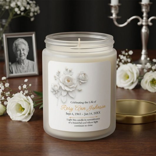 Autocollant pour bougie commémorative de rose pers