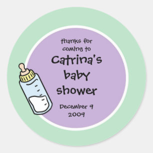 Autocollant pour cadeau de baby shower - Biberon