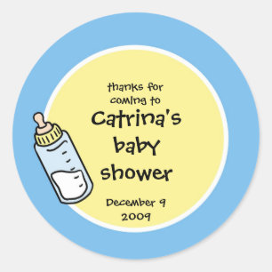 Autocollant pour cadeau de baby shower - Biberon