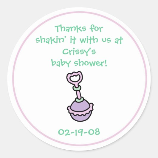 Autocollant pour cadeau de fête de bébé (Devant)