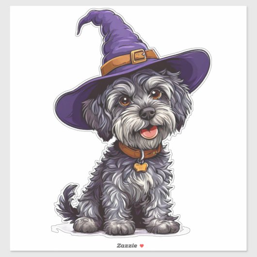 Autocollant pour chien d'Halloween avec décalcoman (Feuille)