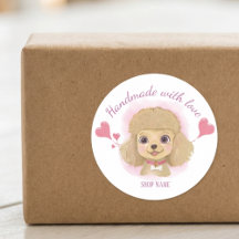 Autocollant pour chien « Fait à la main avec amour