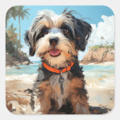 Autocollant pour chien mignon (Devant)