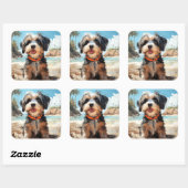 Autocollant pour chien mignon (Feuille)