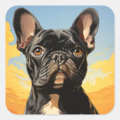 Autocollant pour chien mignon (Devant)