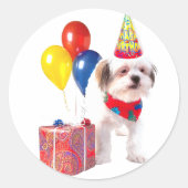 autocollant pour chiot d'anniversaire (Devant)