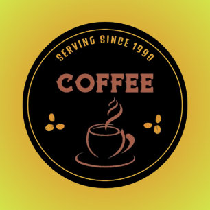 Autocollant pour entreprise noire de café spéciali