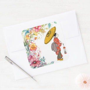 Autocollant pour femme asiatique
