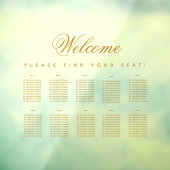 Autocollant Pour Fenêtre 10 Tables Gold Transparent Seating Chart (Feuille 3)