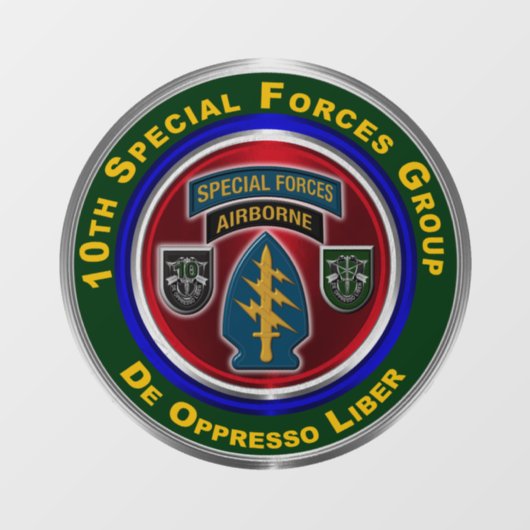 Autocollant Pour Fenêtre 10e Groupe des forces spéciales  (Feuille)