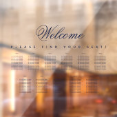 Autocollant Pour Fenêtre 11 Tableau de siège Script bleu transparent (Feuille 2)