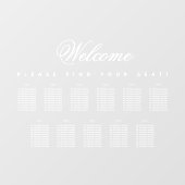 Autocollant Pour Fenêtre 11 Tableau Sièges en blanc Script transparent (Feuille)