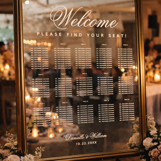 Autocollant Pour Fenêtre 15 Table Transparent Blanc Script Tableau de Place