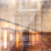 Autocollant Pour Fenêtre 15 Table Transparent Blanc Script Tableau de Place (Feuille 2)