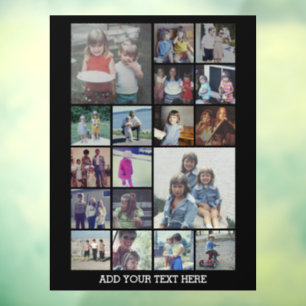 Autocollant Pour Fenêtre 18 Collage photo et texte - Peut modifier noir