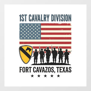 Autocollant Pour Fenêtre 1ère Division de Cavalerie Fort Hood Vintage Sh Mi