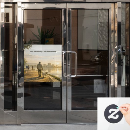 Autocollant Pour Fenêtre  24" Veterinary Clinic Window Cling (Porte de bureau)