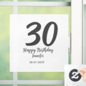 Autocollant Pour Fenêtre 30e anniversaire ajouter nom date année noir modèl (Maison)